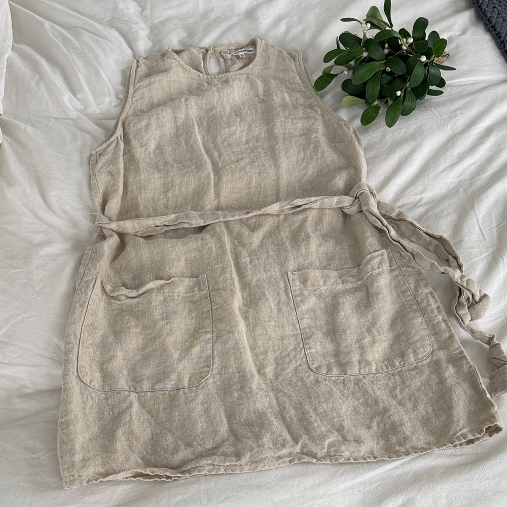 Reformation Linen Sleeveless Dress with Pockets
